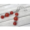 Boucles d'oreille rouge acier argent orange - miniature variant 1