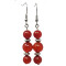 Boucles d'oreille rouge acier argent orange - miniature variant 2