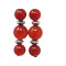 Boucles d'oreille rouge acier argent orange - miniature variant 3