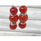 Boucles d'oreille rouge acier argent orange - miniature variant 4
