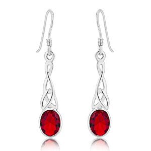 Boucles d'oreille rouge rubis