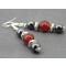 Boucles d'oreille rouge noir argent acier - miniature variant 2