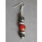 Boucles d'oreille rouge noir argent acier - miniature variant 4