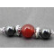 Boucles d'oreille rouge noir argent acier - miniature variant 6