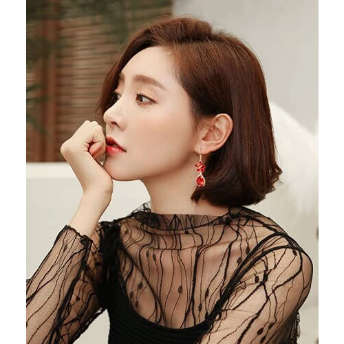 Boucles d'oreille rouge variant 2 